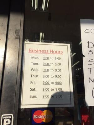 Business hours up to date!