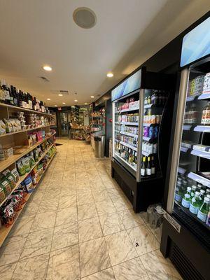 Grocery area for snacks and drinks.