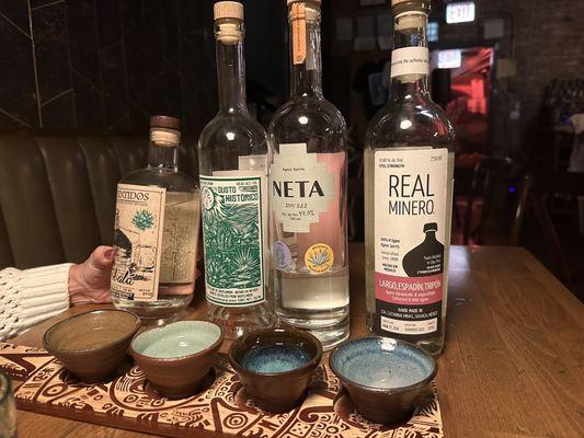 Mezcal flight