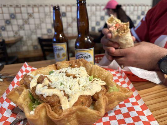 Fried Fish Taco salad