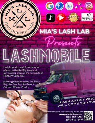 We are offering Mobile Lashes starting August 1st.