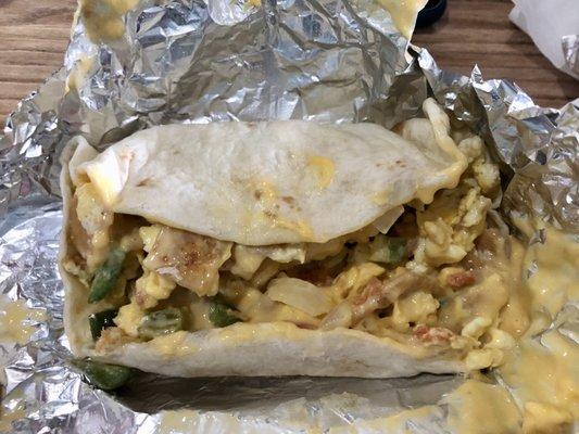 Migas taco very good but a little messy but I don't care because the queso was superb!