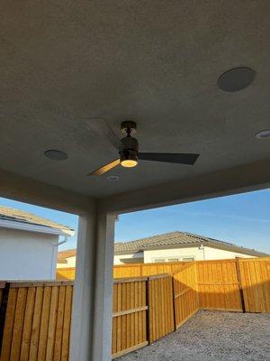 Exterior ceiling fan.