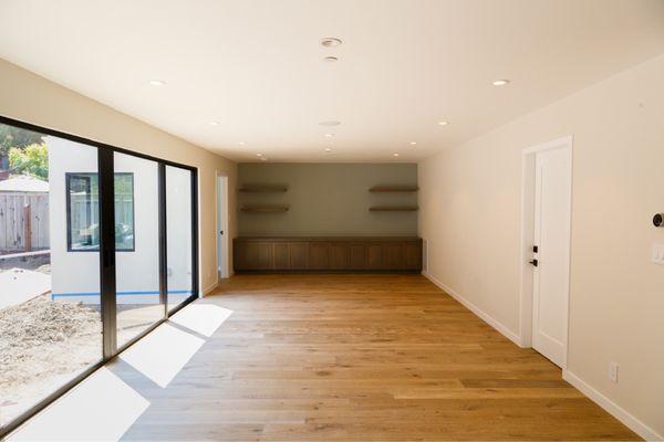 Living room with hardwood flooring