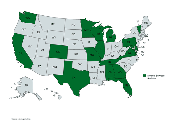 Telemedicine Services Available in these States!