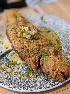 Stuffed trout with seafood stuffing