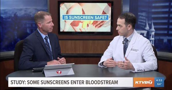 Dr. Portela appeared in studio on channel 7 to discuss the safety of sunscreens in light of a recent study.