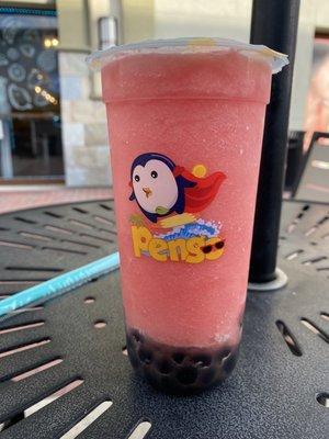 Watermelon Slushy with Boba