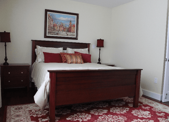 Dark solid Mahogany bedroom furniture. Mission style.