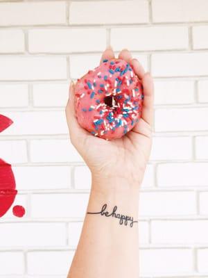 Pink sprinkle doughnut