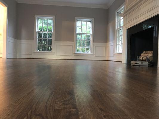 White Oak floors finished with Super Matt water based finish.