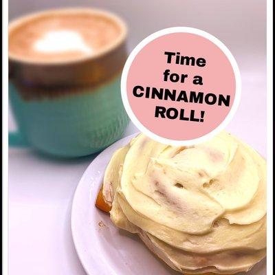 Rolled Out Bakery @Beanchain Coffee has the best cinnamon rolls! Soft and flavorful with a beautiful cream cheese icing!