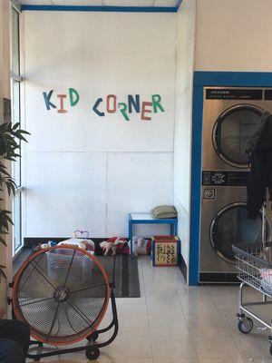 Kids Korner in the laundry mat located on the left-hand side right when you walk in