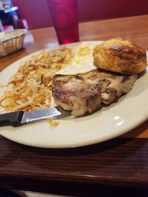 Pork chop breakfast