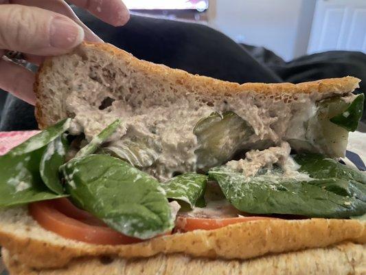 Tuna Sandwich from Subway with barely any tuna in it.