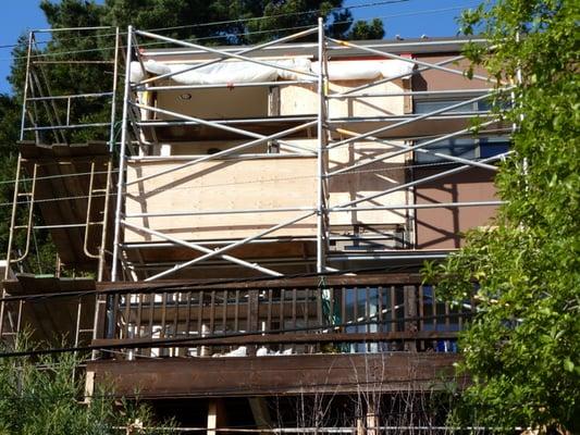 Repairing dry rot and replacing front windows