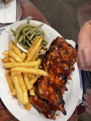 Full slab of ribs and fries