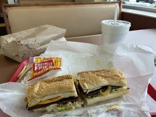 The Legendary Steak Sandwich, Fries, & Drink!