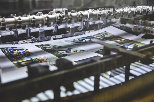 Web press for large-format commercial printing.