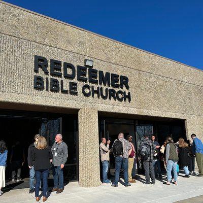 The front of the Redeemer Bible Church building