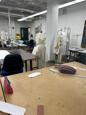 Fine arts dept. Students learning pattern making.