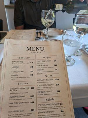 Dine in menu - different than their online menu