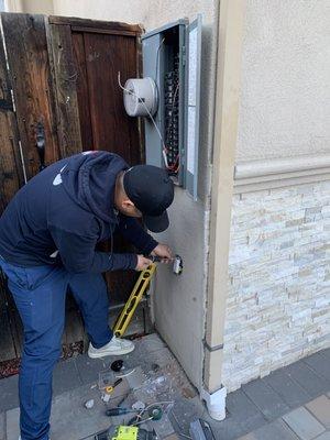 Outside outlet installation