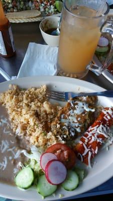 Chile relleno and enchilada plate