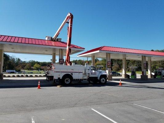 Our bucket truck in action!