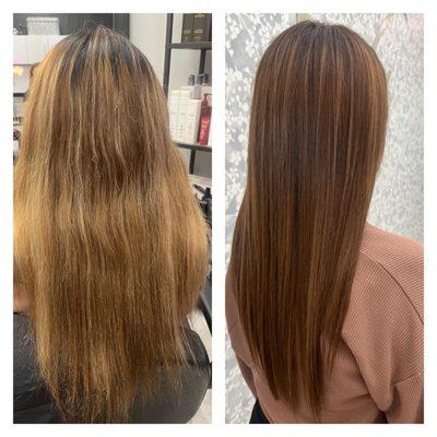 Before and after stylist Jasmine