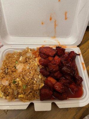 Shrimp fried rice/rib tips