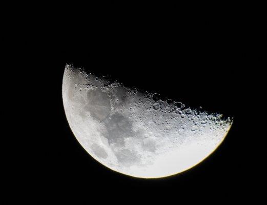 Our view of the moon through their telescope.