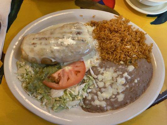 Chicken fajitas chimichanga