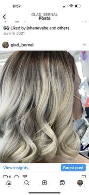 Balayage blonde beige