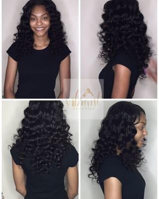 Wand curls and hair installation provided by Vibrant Beauties