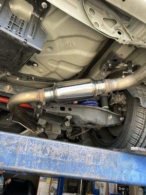 Small muffler installed