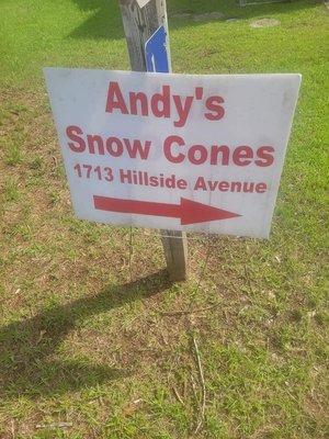 Direction to andrew snow cone