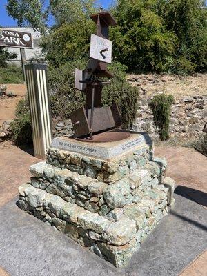 The 9/11 sculpture made on a base of Mariposite rock.