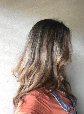 Color; ash blonde look alike