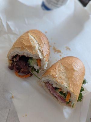 Banh mi. We cut it in half and switched to show both.