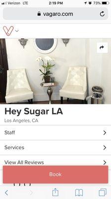 Scheduling app for Hey Sugar.