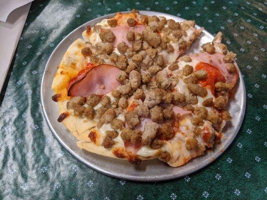 Meaty pizza