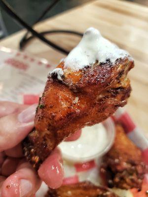 Garlic Parmesan Wings with ranch