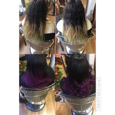 Purple balayage