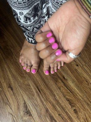 Shellac manicure and pedicure