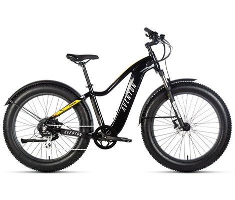 AVENTON AVENTURE
48v 15 Ah Lithium-Ion Battery
Motor: 1130 watt peak power
Range: 45 miles
8 speed Grip Shifter
LCD Screen Display