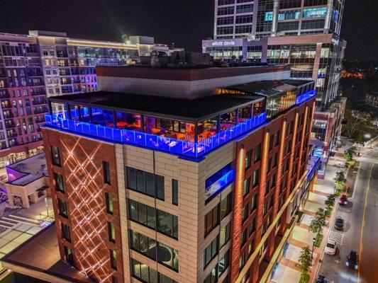 Juniper is located atop the AC Hotel, 8 floors above downtown Greenville.