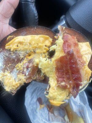 Burnt Bacon egg and cheese bagel