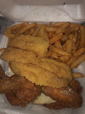 Catfish Filet Dinner and Wings