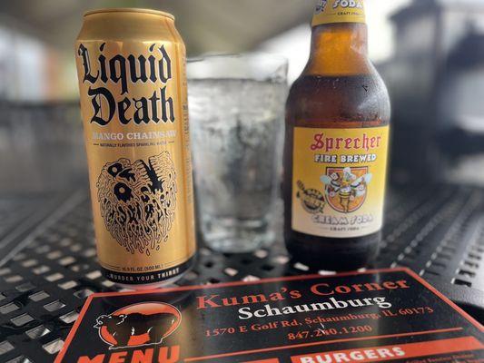 Sprecher Cream, Liquid Death Water